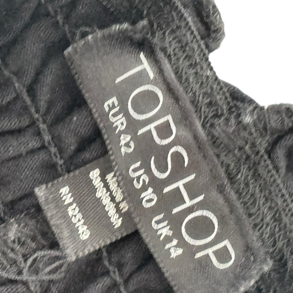 Topshop Shirred Strapless Black Tube Top, Size US 10 - Picture 3 of 3
